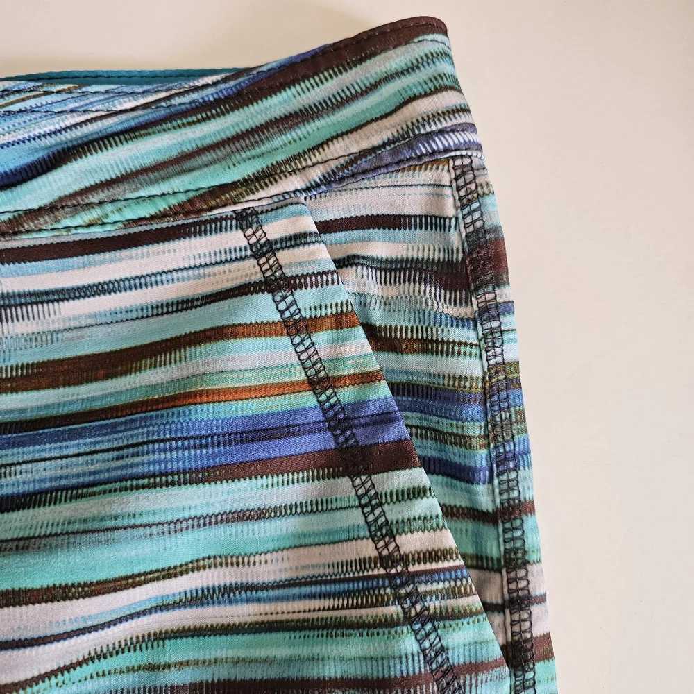 PrAna Mens Swim Boardshorts Size 33 Linear‎ Hybrid Shorts Blue Jay Striped